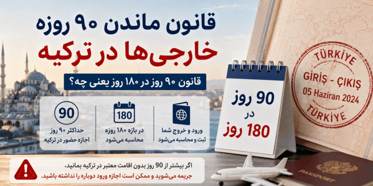 قانون ماندن ۹۰ روزه خارجی‌ها در ترکیه و نحوه محاسبه ۹۰ روز در ۱۸۰ روز