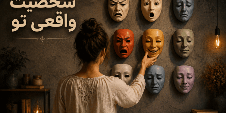 دختری روبهروی ماسکهای مختلف احساسی در تست شخصیتشناسی انیاگرام